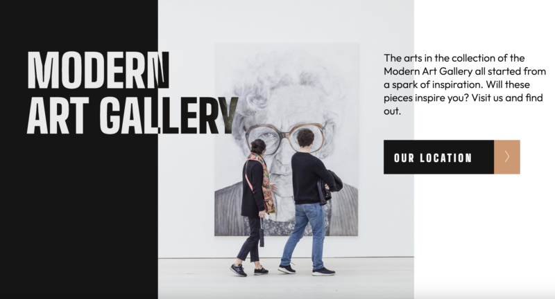 Header of the Modern Art Gallery Website